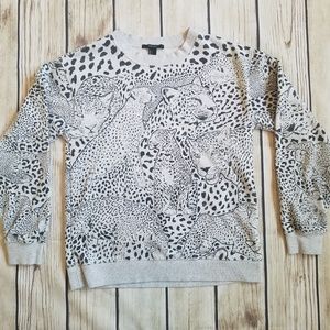 Animal print pullover sweater